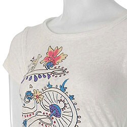 Printed Junior Fashion Tee with Ruching
