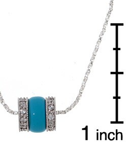 ICZ Stonez Cubic Zirconia Turquoise Sterling Silver Pendant
