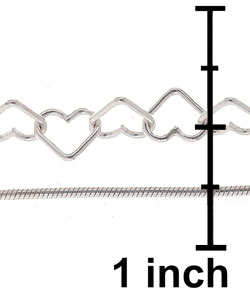 Sterling Silver Heart Link & Snake Chain Anklet Set