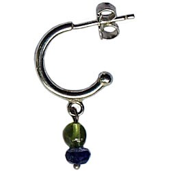 Sterling Silver Peridot and Iolite Post Earrings (Israel)