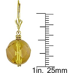 10k Yellow Gold Citrine Leverback Earrings