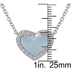 18k White Gold 1/3ct TDW Blue Topaz Heart Necklace