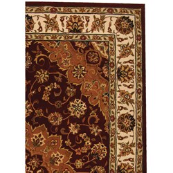 Handmade Tabriz Red/ Ivory Wool and Silk Rug (8' x 11')