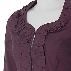Everyday Women's Long-sleeve Ruffle Front Blouse