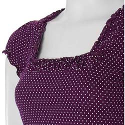 Self Esteem Women's Dot Print Cap Sleeve Shirt