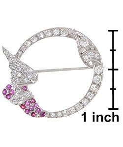 Platinum & 1.0ct Old Mine Diamond Ruby Estate Pin