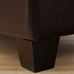 Flip-top Dark Brown Leather Storage Bench