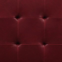 Leather Tufted Ottoman Burnt Red