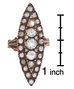 9k Pink Gold & Diamond Antique Ring