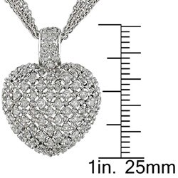 Sterling Silver 1ct TDW Diamond Heart Necklace (J-K, I3)
