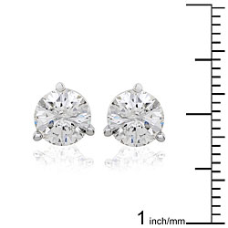 14k Gold 2ct TDW Round Diamond Stud Earrings (G-H, SI3)