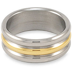 Polished Domed Goldplated Stainless Steel Ring
