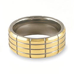 Tungsten Grooved Goldplated Band (9 mm)