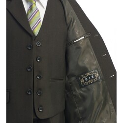 BJK Collections Boy's Solid Olive Green 5-piece Suit