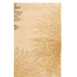 Handmade Soho Burst Beige New Zealand Wool Rug (5' x 8')