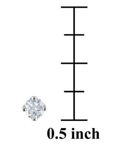 14k White Gold Single Diamond Accent Earring