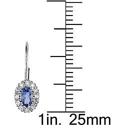 10k Gold Tanzanite and 1/8ct TDW Diamond Earrings