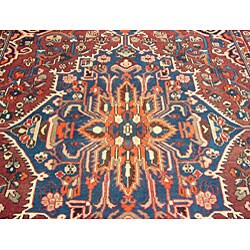 Persian Bakhtiari Burgundy/ Navy Rug (9' x 12')
