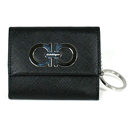 Ferragamo Black Leather Wallet and Key Case