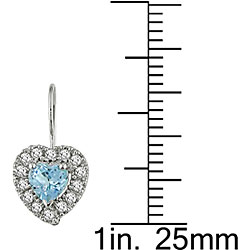 10k Gold 1/3ct TDW Diamond Blue Topaz Earrings