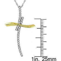 10k Two-tone Gold 1/4ct Diamond Cross Necklace