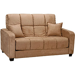 Cara Mocha Microfiber Futon Loveseat Bed