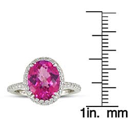 14k White Gold Pink Topaz and 1/2ct TDW Diamond Ring (J/K, I2/I3)