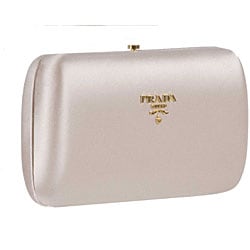 Prada \u0026#39;Raso Gold\u0026#39; Beige Satin Mini Clutch - 11435956 - Overstock ...