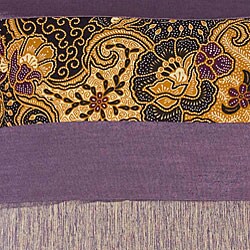 Lavender/ Gold Floral Thai Silk Cushion Cover