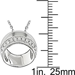 18k White Gold 1/10ct TDW Diamond Circle Necklace