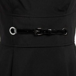 London Times Women's Black Cap-sleeve Dress