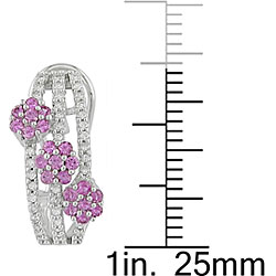 14k Gold Pink Sapphire and 3/8ct TDW Diamond Earrings