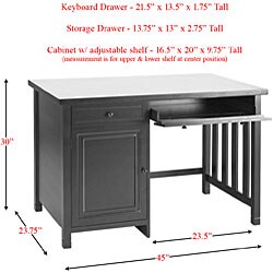 Maydelle Black Computer Desk