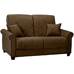 Lee Dark Brown Microfiber Futon Loveseat
