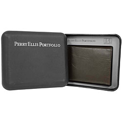 Perry Ellis Genuine Leather Men's Trifold Wallet