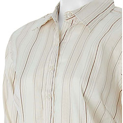 Fluid Fashion Women's Beige Striped Career Shirt