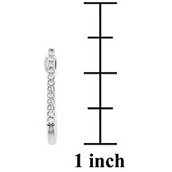 10k White Gold 1/10ct TDW Diamond Hoop Earrings