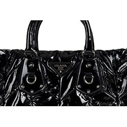 Prada Black Patent Leather Quilted Tote Bag - 11490165 - Overstock ...  