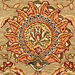 Handmade Persian Court Treasures Taupe/ Beige Wool and Silk Runner (2'3 x 8')
