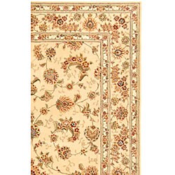Handmade Persian Court Beige Wool and Silk Rug (5' x 8')