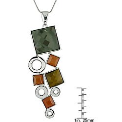 Sterling Silver Multi-gemstone Necklace