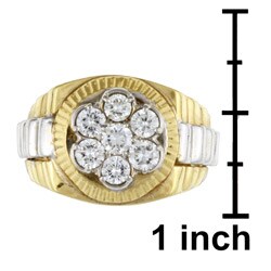 14k Yellow Gold and 1 1/5ct TDW Diamond Watch Ring