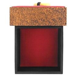 Handmade Red Silk and Gold Jewelry Box
