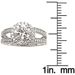 18k White Gold 2ct TDW Diamond Hearts on Fire Ring