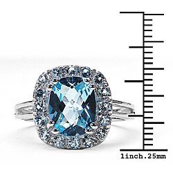 Sterling Silver Genuine Blue Topaz Ring