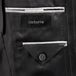 Claiborne Men's Grey Pinstripe Wool 3-button Suit