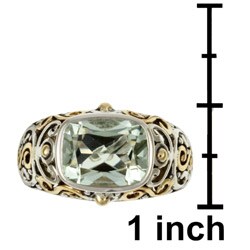 Meredith Leigh 14k Gold and Silver Green Amethyst Ring