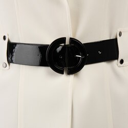 Tahari ASL Women's Cream/ Black Belted Pant Suit