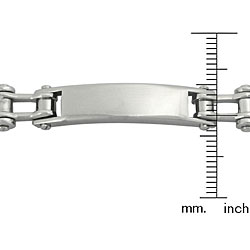 Stainless Steel Engravable ID Biker Bracelet