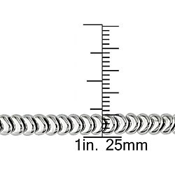14k White Gold Onyx Clasp 18-inch Cobra Necklace